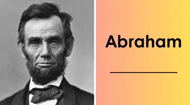 Black and white image of Abraham Lincoln, the 16th U.S. president, alongside text prompting the last name answer.
