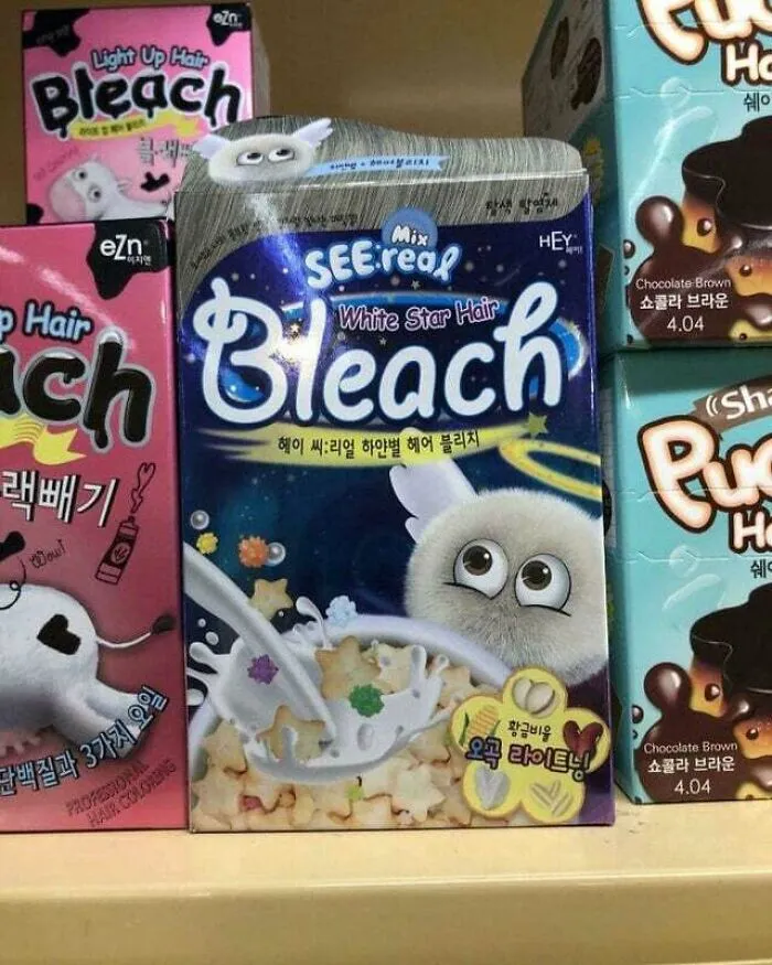 Tinte para el pelo que parece una caja de cereales