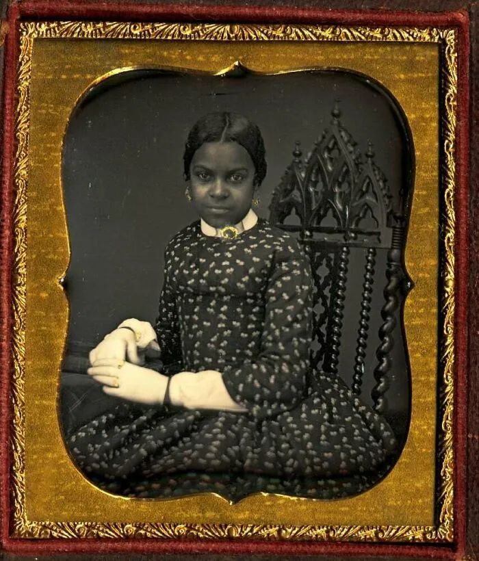 Portrait Of Young African American Lady, Really Like Those Gilded Frames, Circa 1850s-60s