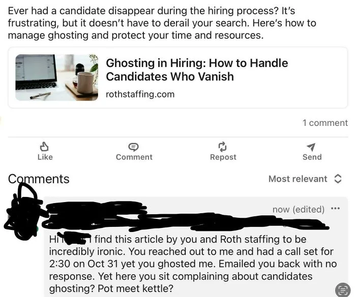 Recruiter Ghosted Me Today So I Look Them Up