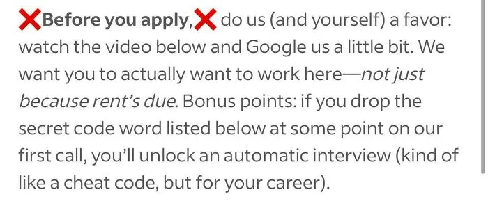Text urging job applicants to research the company carefully before applying, highlighting common recruitment nightmares.