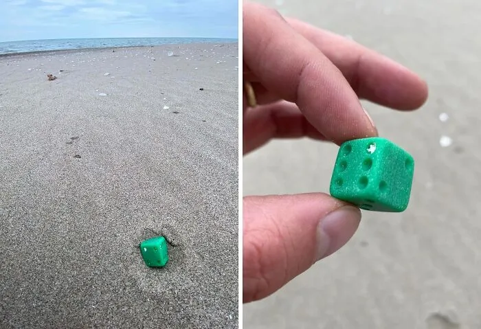 Found This Dice Washed Up On The North Shore Of Lake Erie. Looks Like The Lake Rolled A 2
