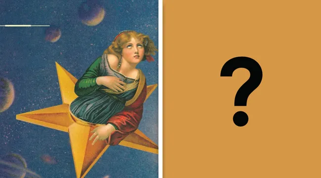 Surreal 1995 alternative rock album cover featuring a woman sitting on a golden star floating in space with planets visible.