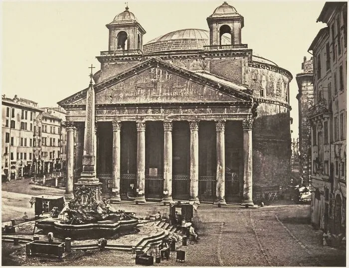 La primera imagen conocida del Panteón de Roma (mediados del siglo XIX)