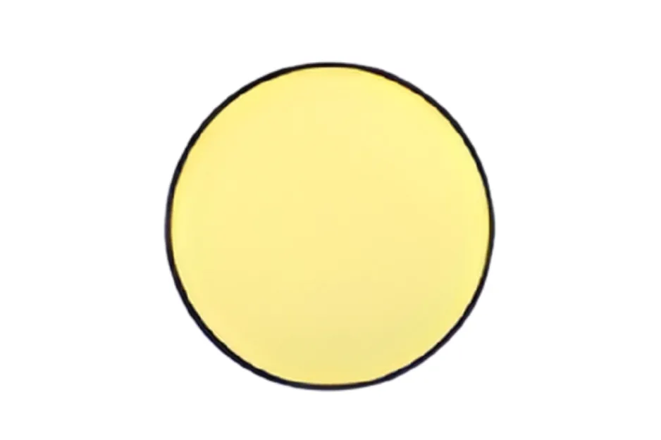 Yellow circle with a thin black outline, used as a figure in a matrix reasoning puzzle.