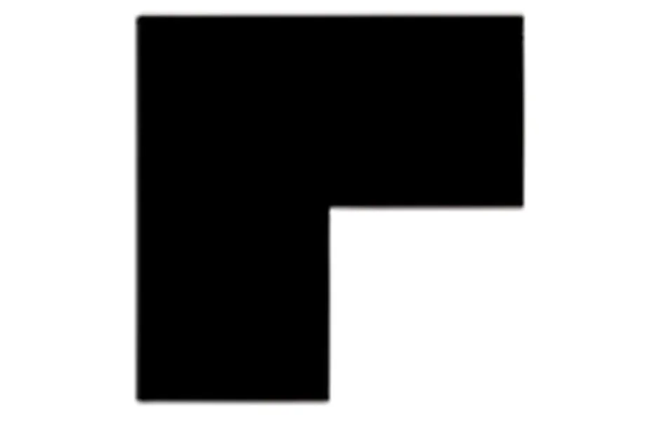 Black L-shaped image pattern piece, shown as option D to complete the sequence puzzle.
