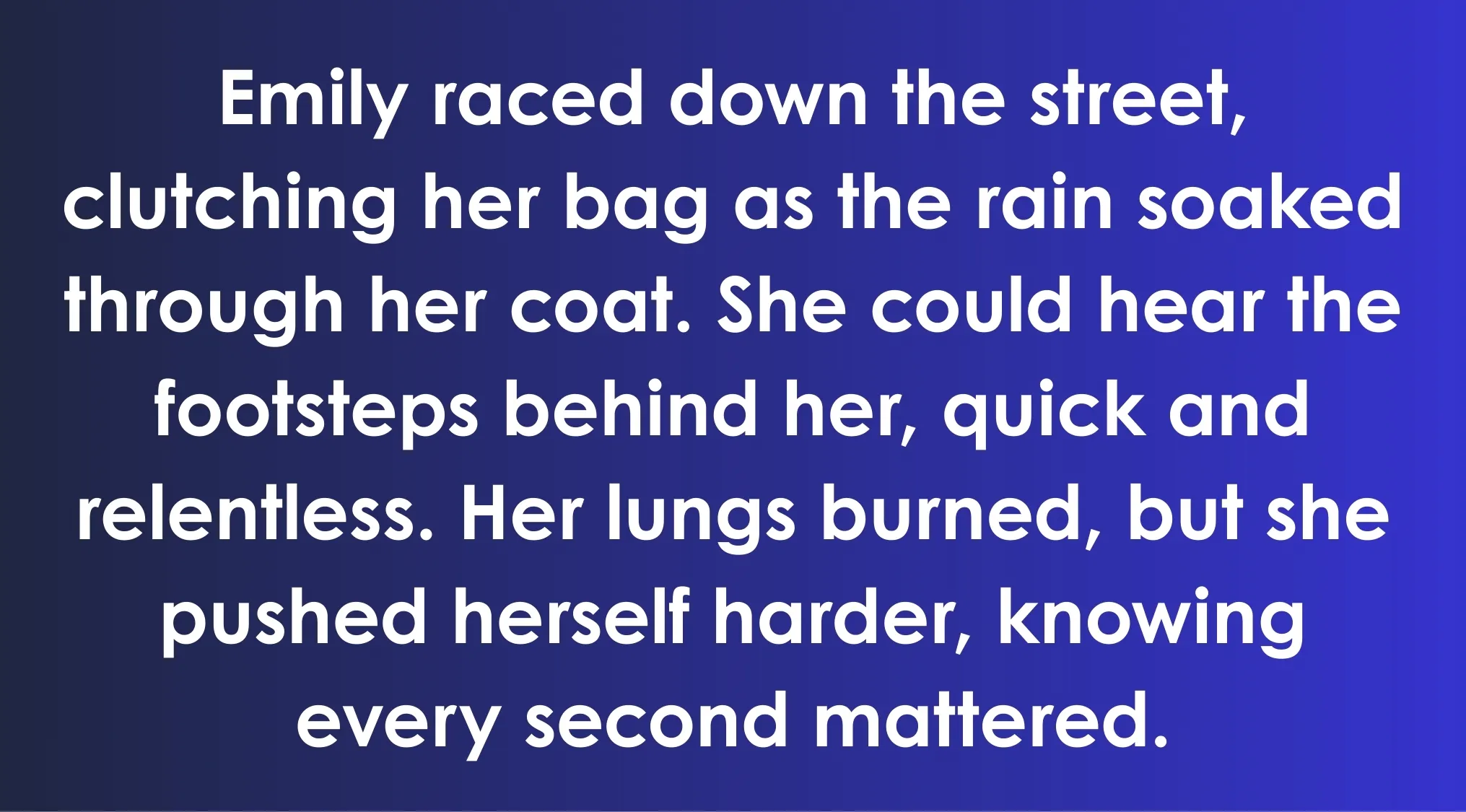 Short paragraph describing Emily running in the rain, illustrating ACT Exam point of view perspective analysis.