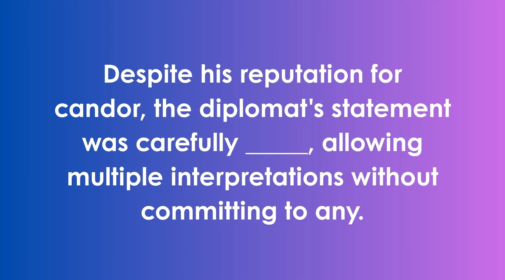 Adult Intelligence Scale IQ test example showing a sentence completion task with a missing word to choose.