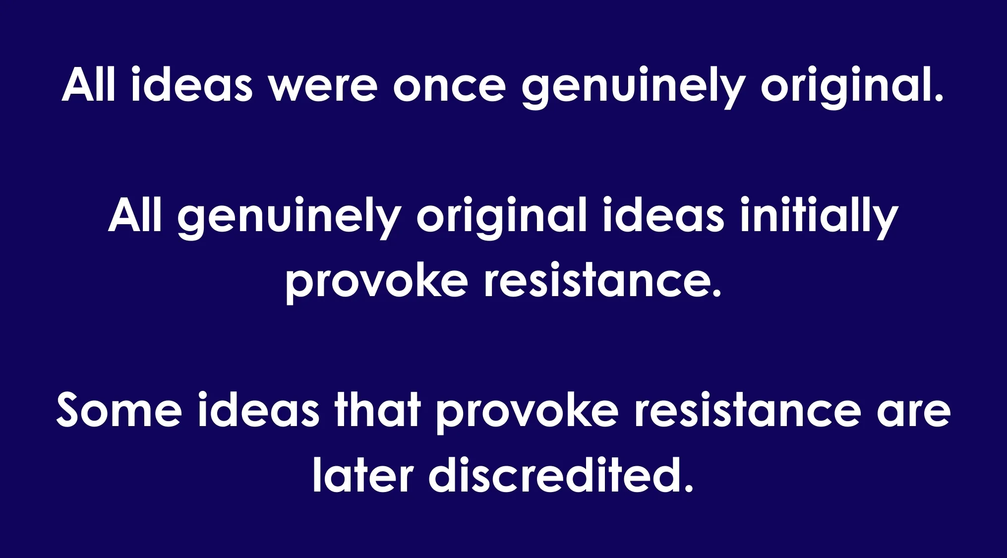 Adult intelligence scale IQ test statement showing a logical reasoning question about original ideas and resistance.
