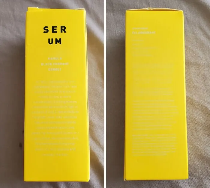 Who Thought That Silver Text On Yellow Packaging Was A Good Idea? I Guess Its A Mystery Serum