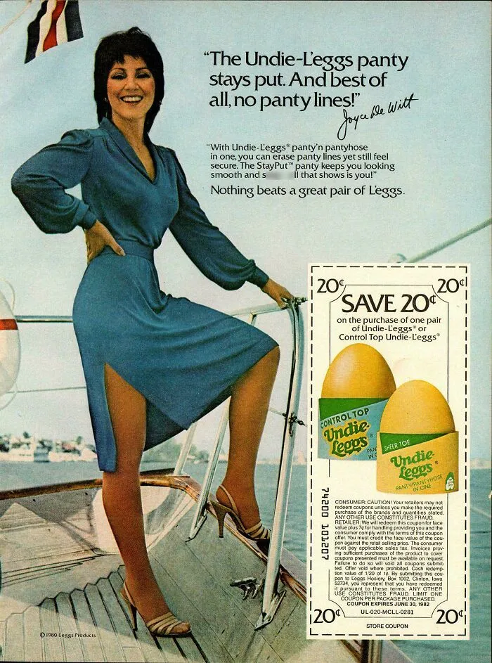 The Undie-L'eggs Panty Ad With Joyce De Witt Of The Threes Company TV Series (1982)