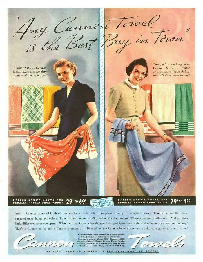 Cannon Towel Ad From 1937