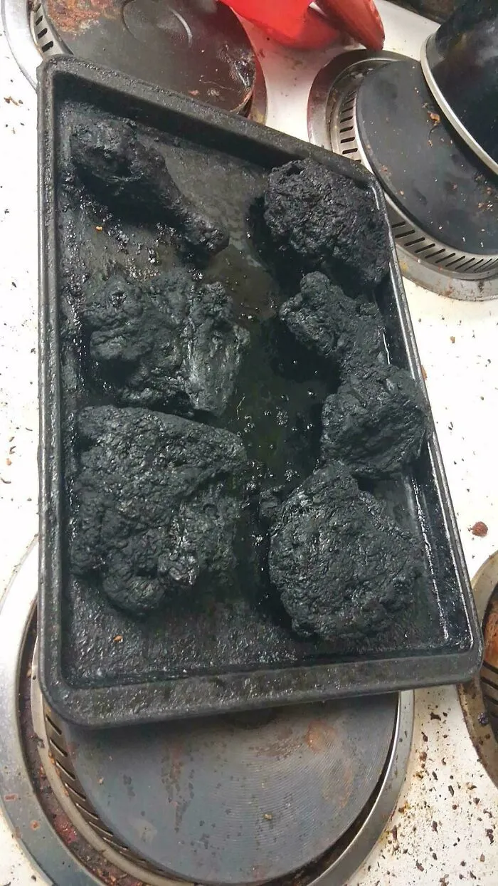 Dejé el pollo en el horno durante 4 o 5 horas mientras dormía. Me quedé sin cena