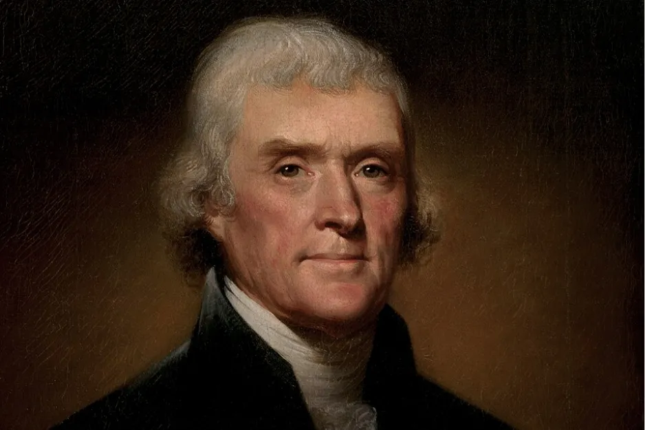 Portrait of Thomas Jefferson, an early American leader and key figure in United States presidential history.