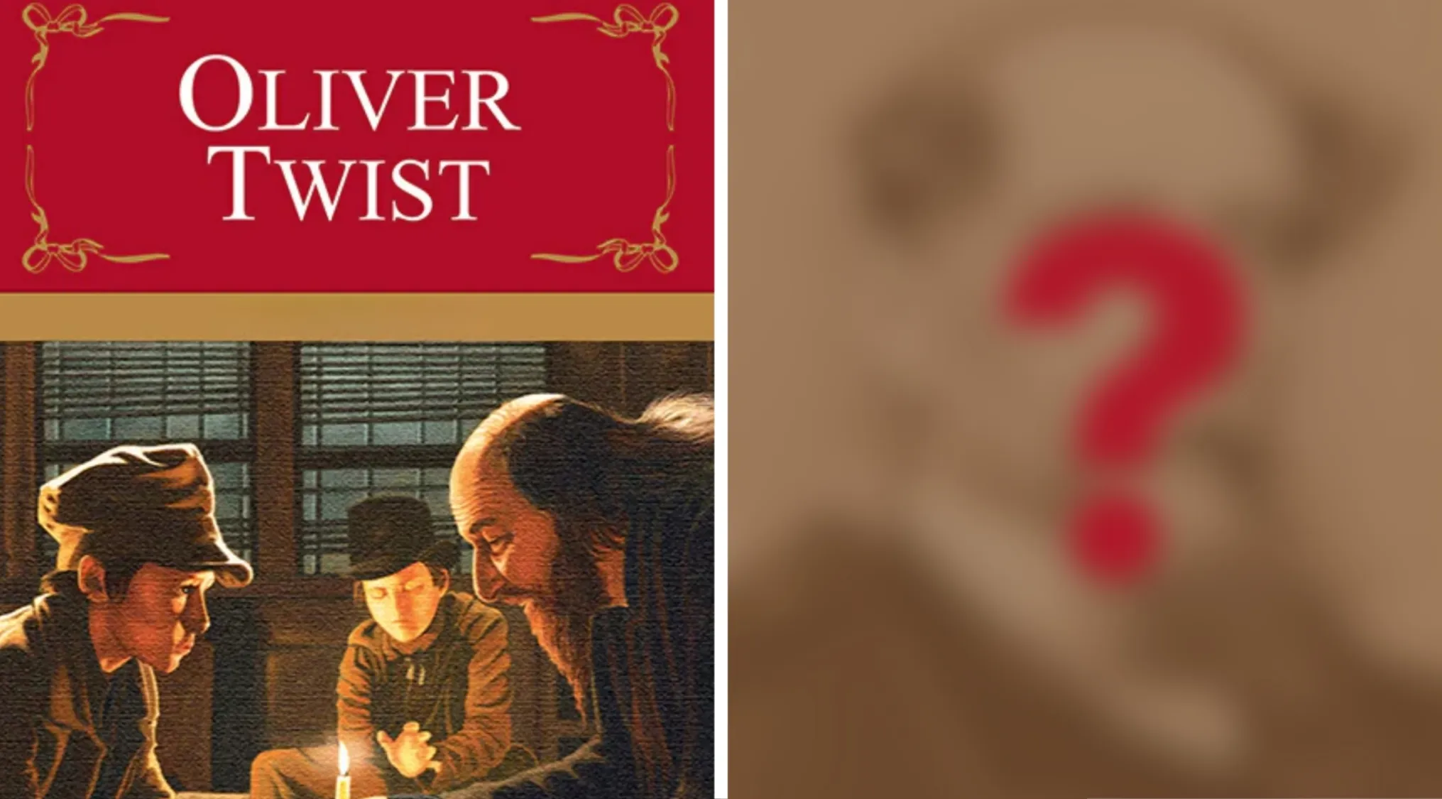 Cover of Oliver Twist book showing characters in dim light, focusing on the main SEO keyword Oliver Twist trivia