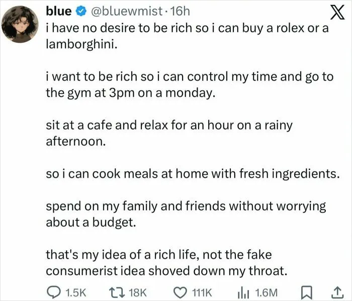My Idea Of Being Rich