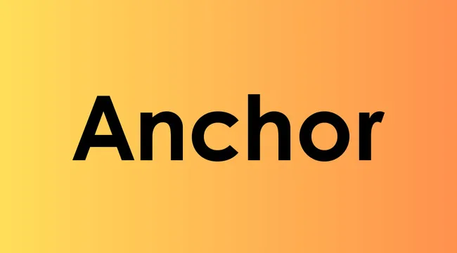 Anchor word displayed in bold black font on a yellow to orange gradient background for versatile words quiz.