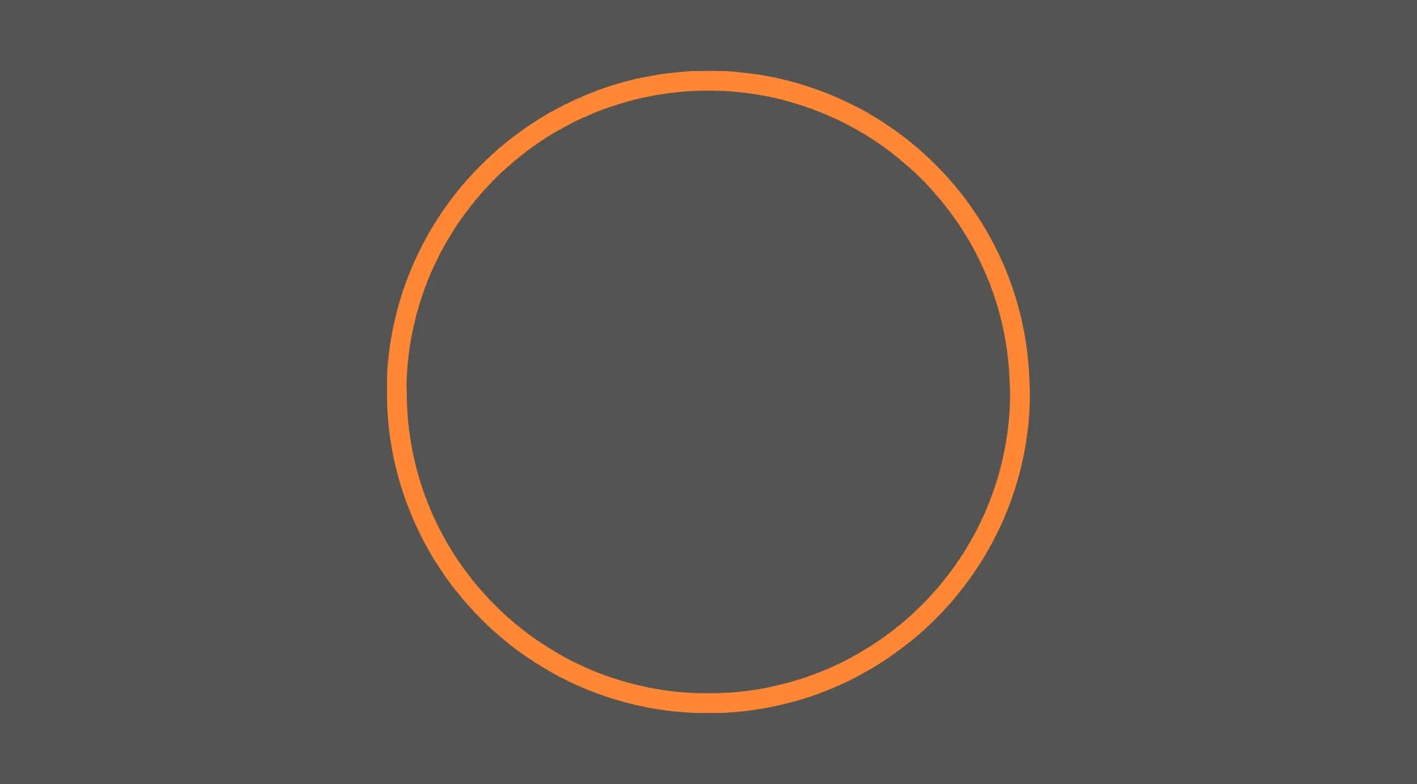 Orange circle outline on dark background representing degrees in a full circle for basic math skills test.