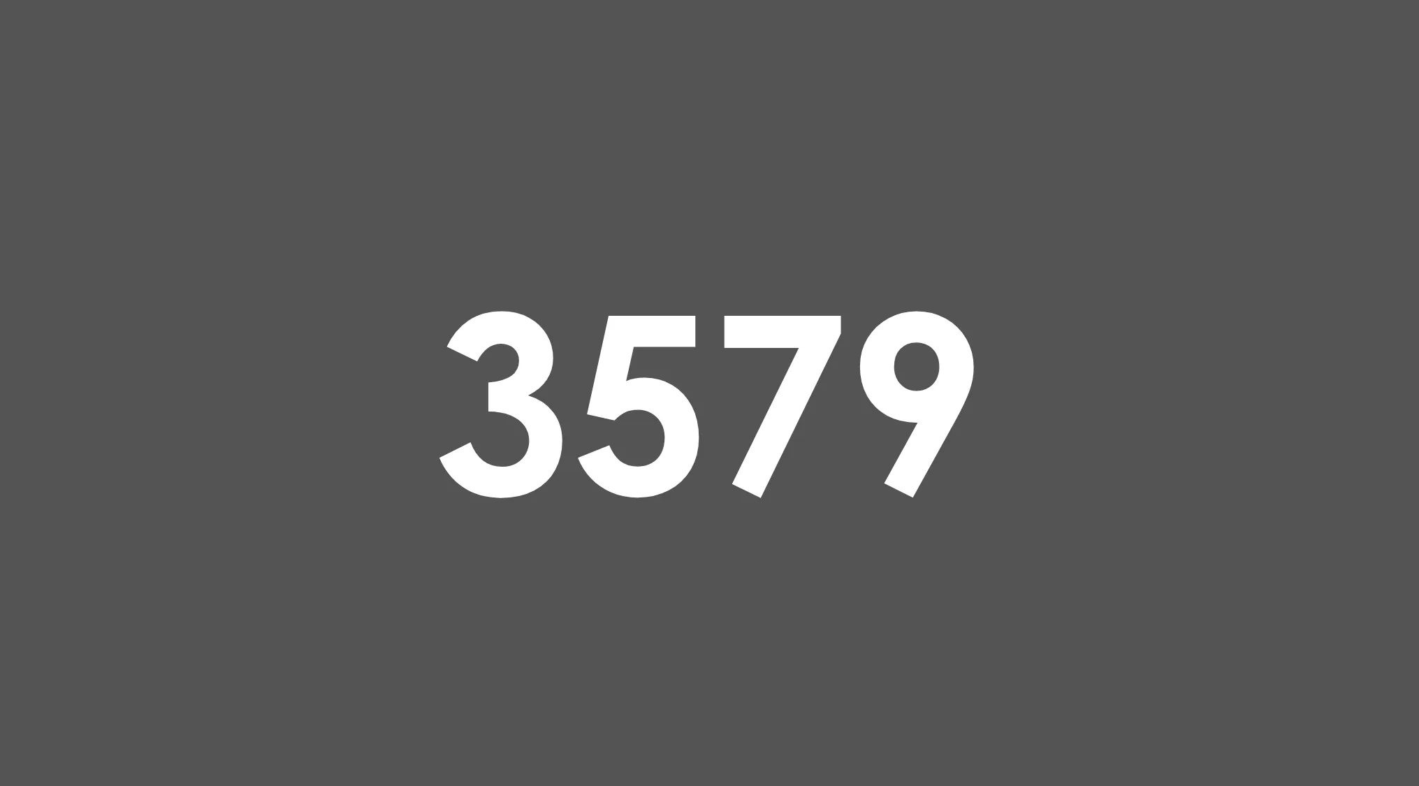 Sum of digits 3579 displayed in white on dark gray background for basic math skills practice