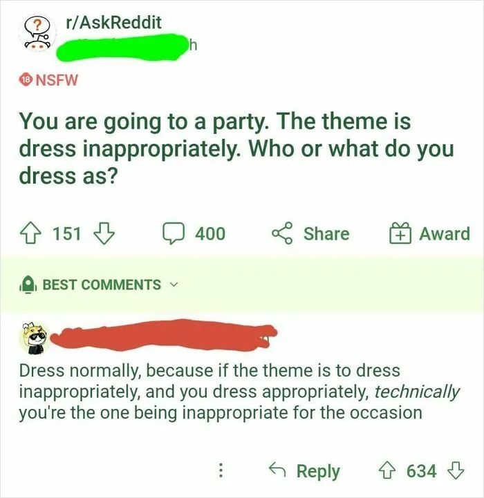 Dressing Appropriately In An Inappropriate Way