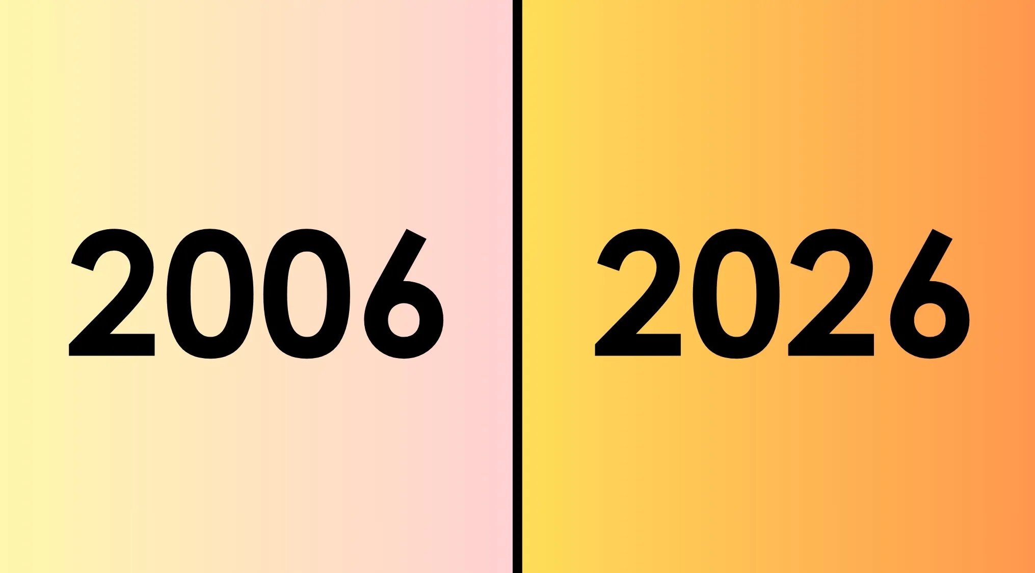 Years 2006 and 2026 displayed on gradient backgrounds representing a movie quiz anniversary edition comeback.