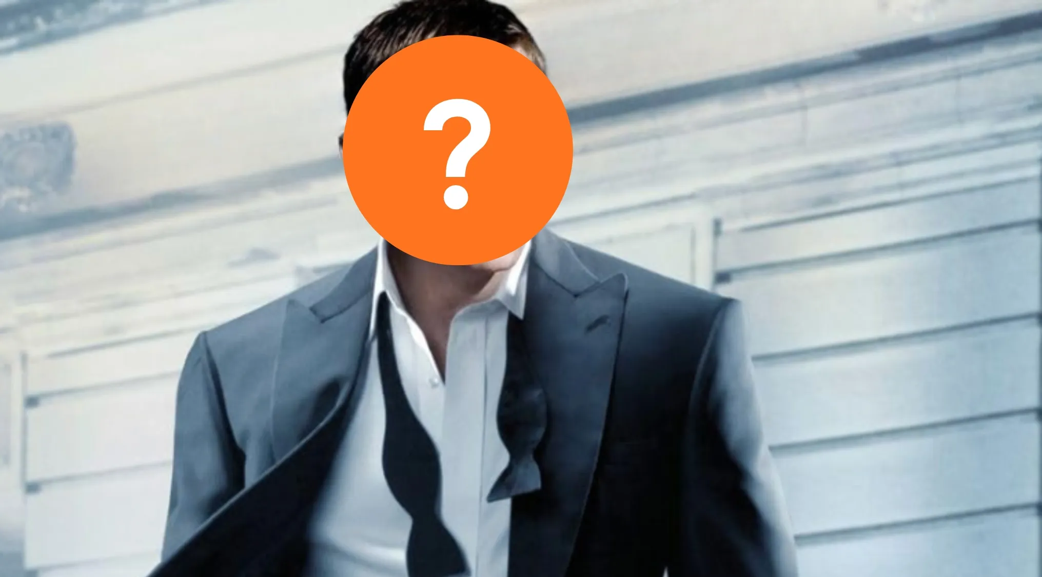Actor dressed as James Bond in a tuxedo for the 2006 film quiz anniversary edition about James Bond movies.