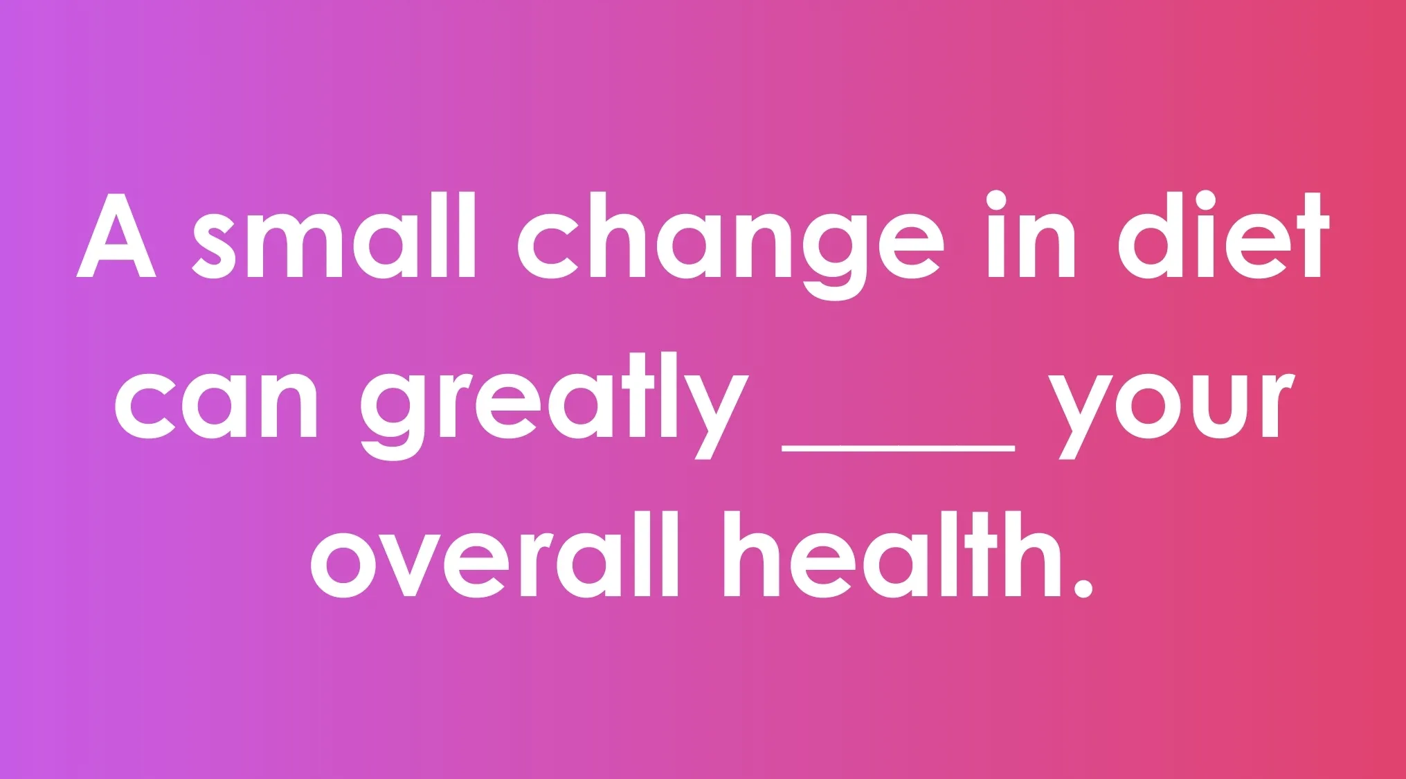 Text on pink background showing a commonly confused words example about diet and overall health.