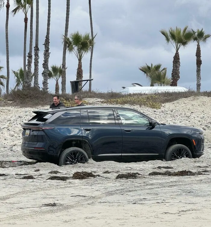 Trying To Drive On The Beach