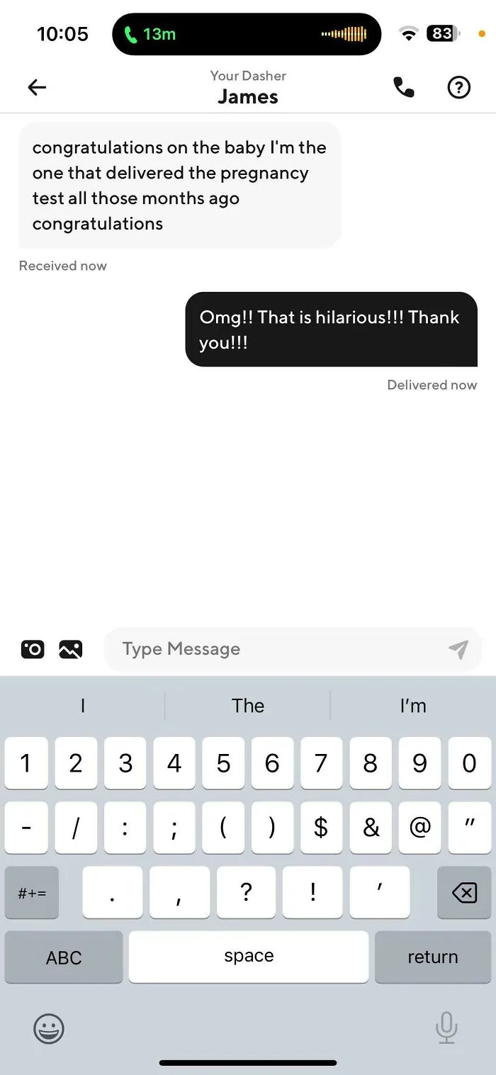 Messages Between Wife And Dd Driver Who Saw Our “Congrats It’s A Girl” Yard Sign