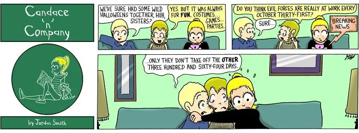 Pastel-colored comic strip showing siblings sharing a cozy moment with warm, relatable everyday awkwardness and humor.