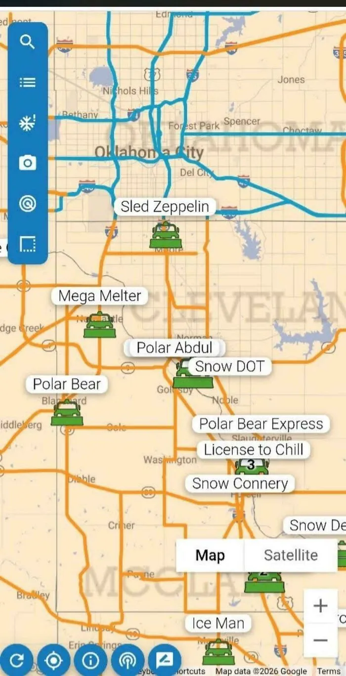 Oklahoma Has A Live Map Of Their Snowplows