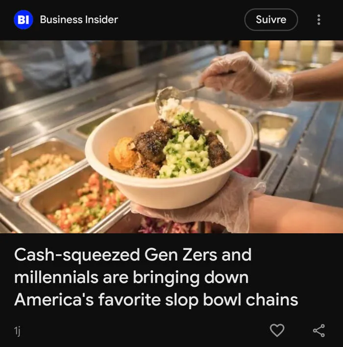 Serving a bowl of mixed ingredients at a fast casual restaurant highlighting the impact of consumerism on dining chains.