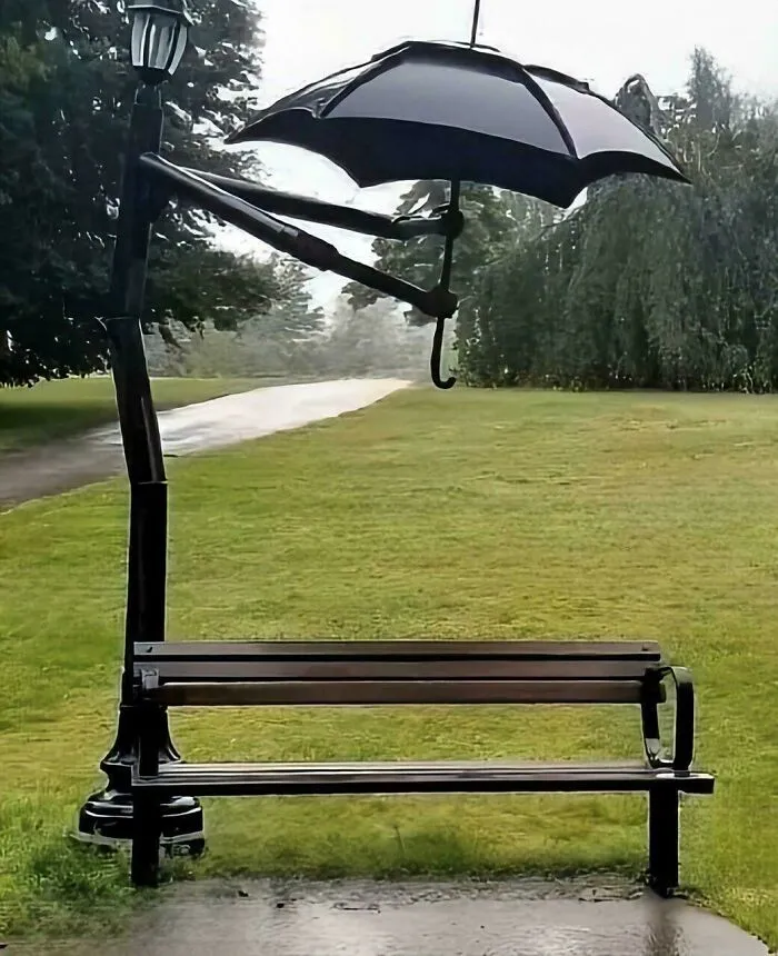 Farola con paraguas