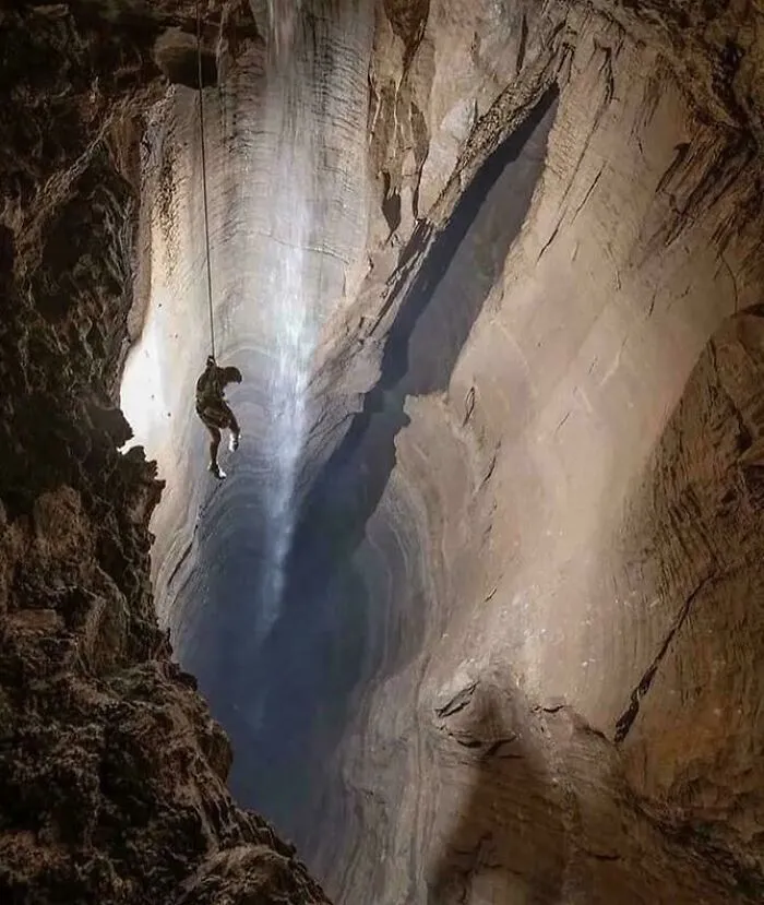 Veryovkina Cave Is 1/3 The Height Of Everest Downwards