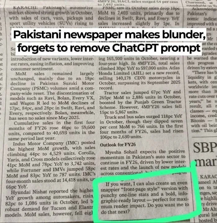 Newspaper Forgets To Remove AI Spiel