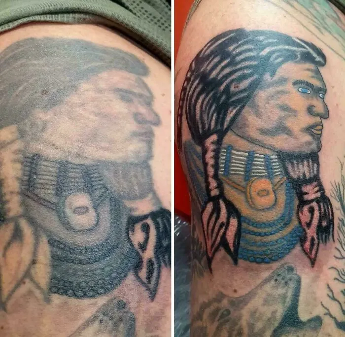 Retocado por un "tatuador" local