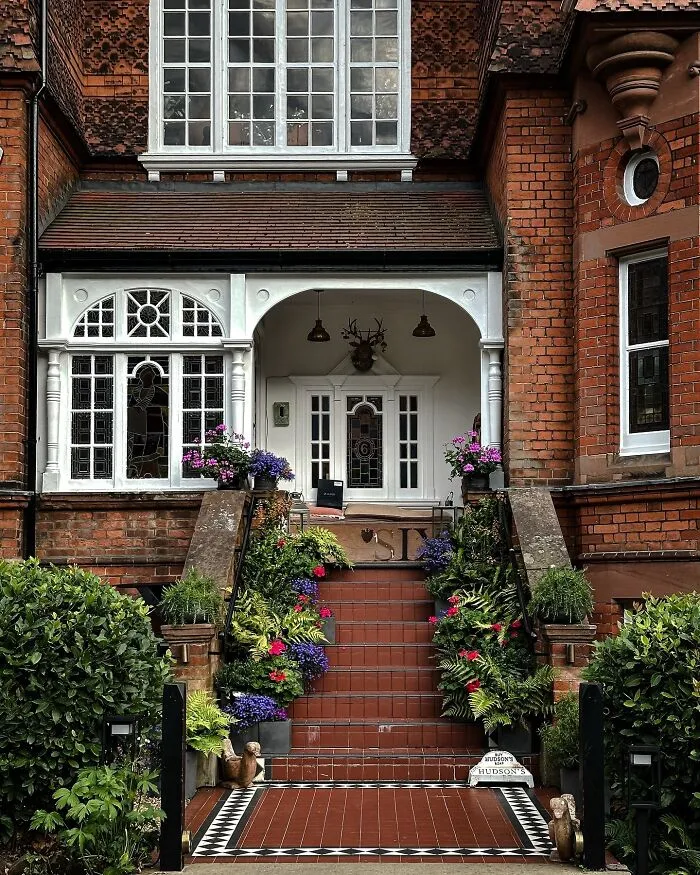 Facade Of A Brick Townhouse In Hampstead, London, UK