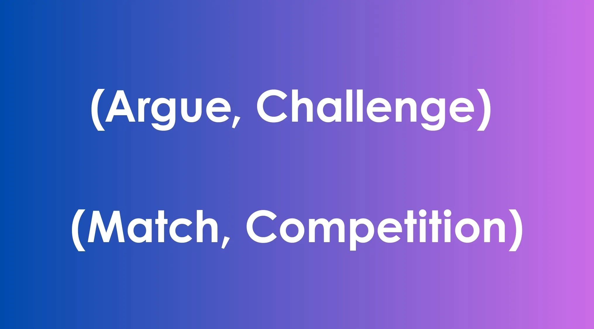 UK 11 plus school test word challenge showing pairs of words inside brackets on a blue to purple gradient background.