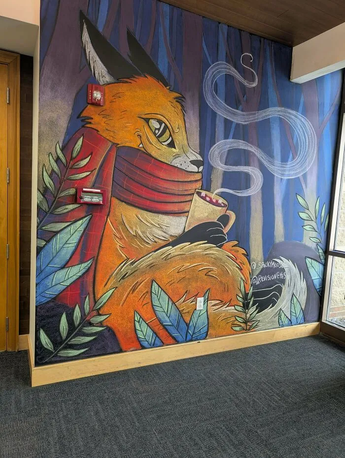 Mural de tiza para un negocio local