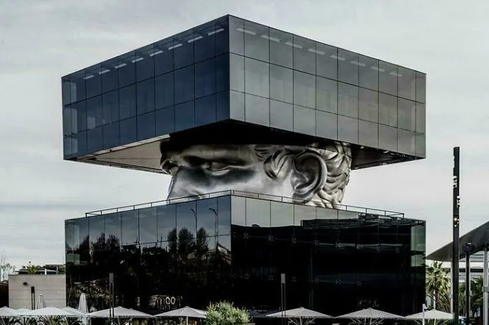 Sculpture Le Guetteur (The Watcher) By Artist Sacha Sosno, Located Within The Polygone Riviera Shopping Center In Cagnes-Sur-Mer, France
