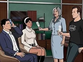 Animated scene from Archer featuring a group of misfit CIA operatives in a spy comedy with chaotic missions.