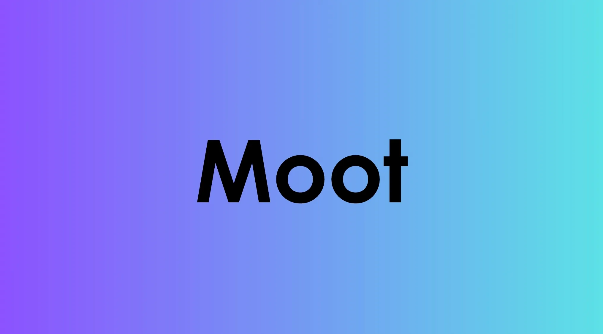 Moot vocabulary word displayed on a blue and purple gradient background, testing knowledge of smart people vocabulary.