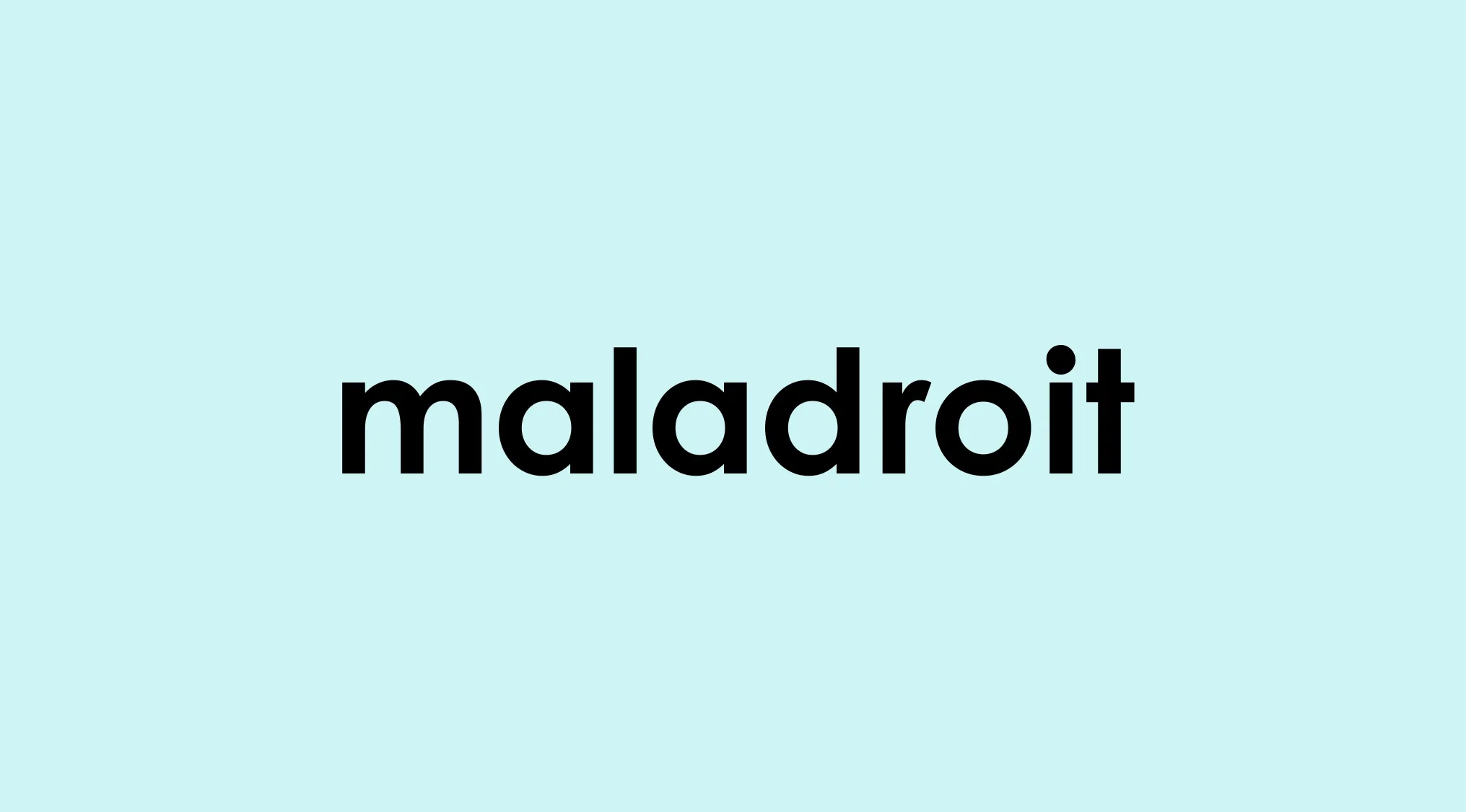 Maladroit word in bold black letters on a light blue background highlighting an awkward or clumsy move concept.