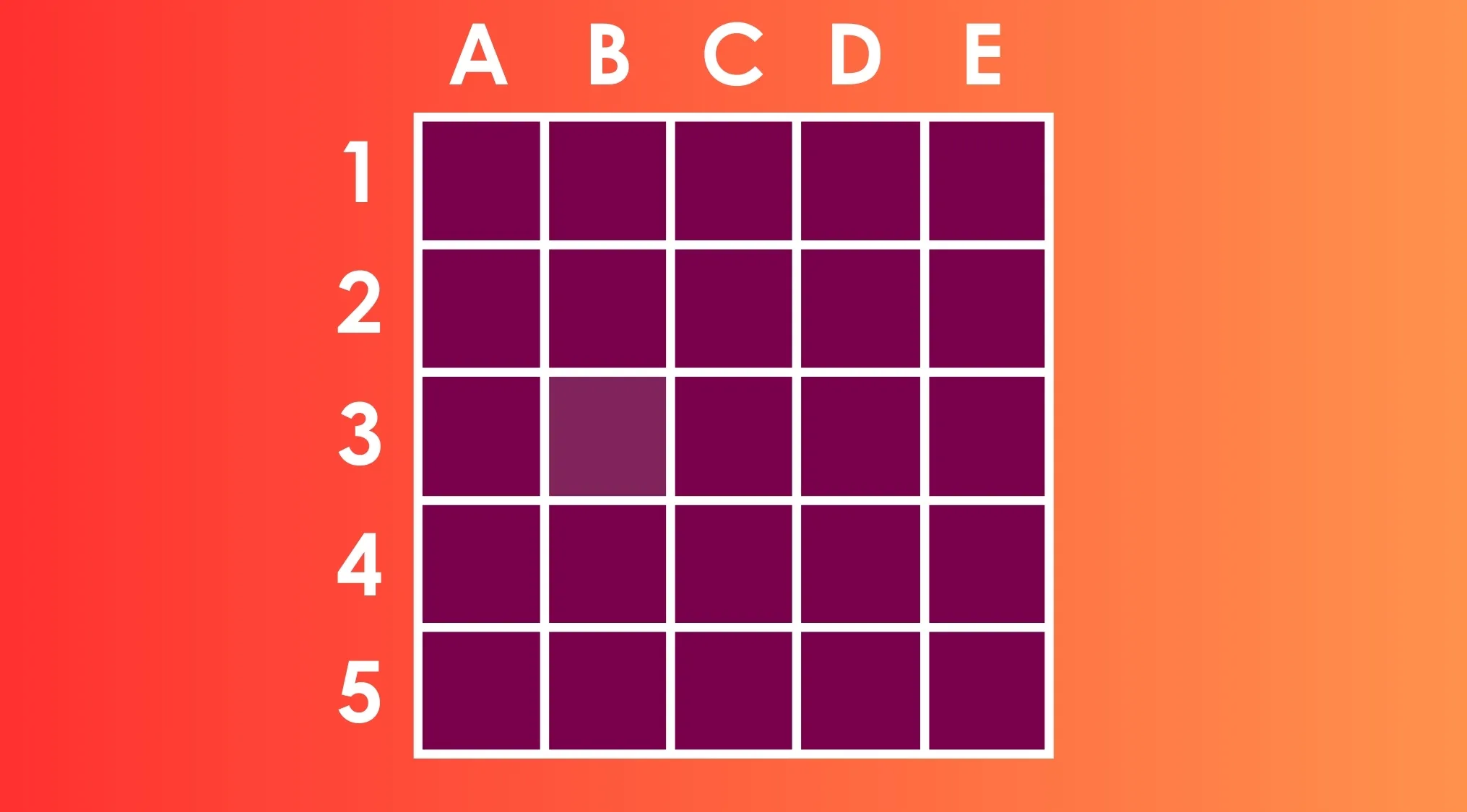 Grid of purple squares on a red background with one square in a different shade as the odd one out challenge.