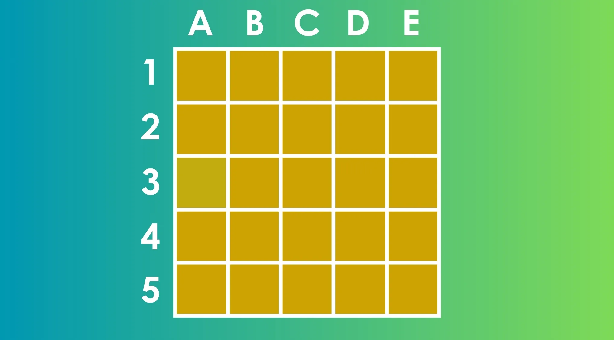 Grid of 25 squares in a gradient background, challenge to find the different shade where one square's color stands out.