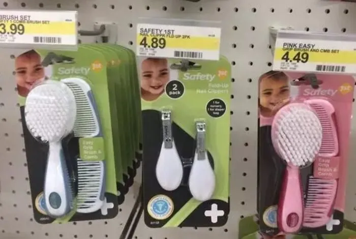 Gendered Baby Brushes - The Exact Same Product, The Exact Same Baby On The Packaging - But The Pink One Costs More