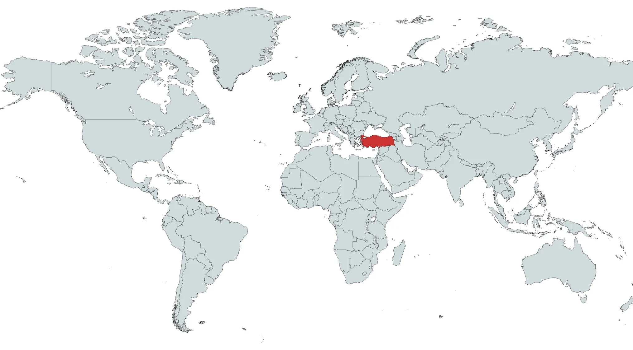 Map highlighting a country starting with T in red, inviting to guess the country based on shape and location.
