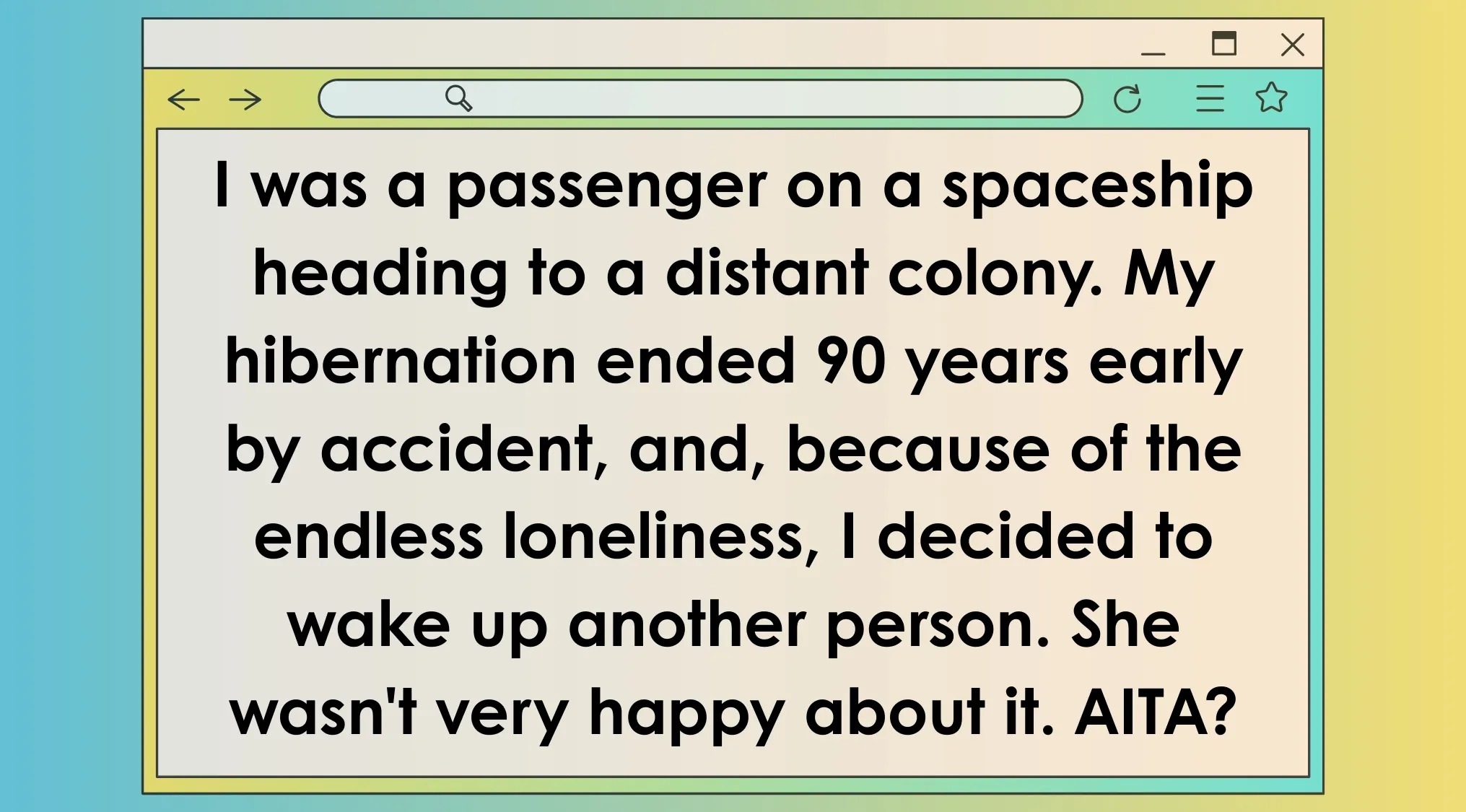 Character from a movie world depicted as an AITA post, blending film description with Reddit-style judgment.