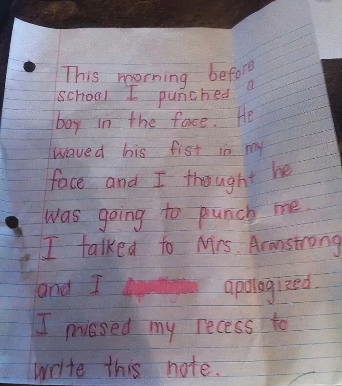 Found An Old Note My Mom Kept From When I Was In Elementary School…