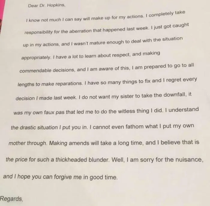 My Mom Just Found An Apology Note I Wrote After I Ditched School In Seventh Grade